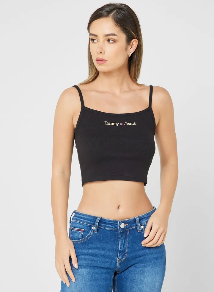 Strappy Logo Knitted Top