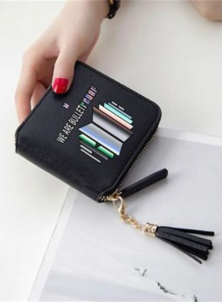 BTS new album Proof tassel purse wallet for women black