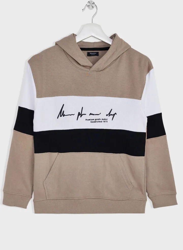 Boys Colorblock Printer Hoodie