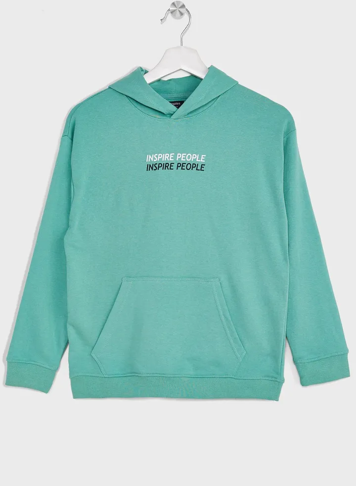Boys Casual Printed Hoodie With Pocket