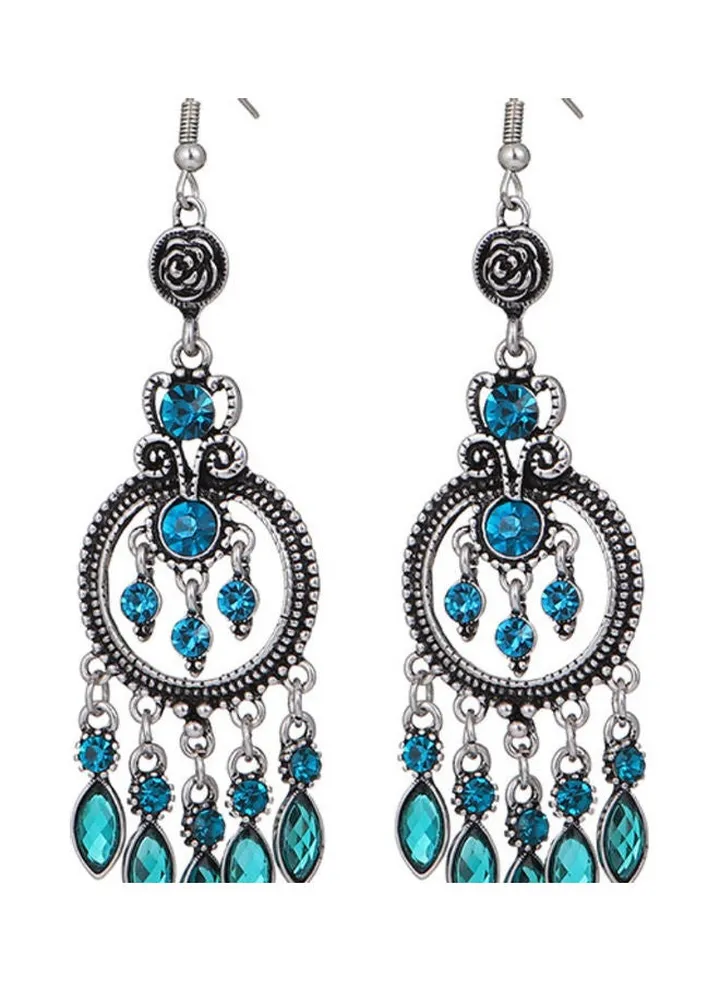 S925 Silver Vintage Round Hollow Earrings