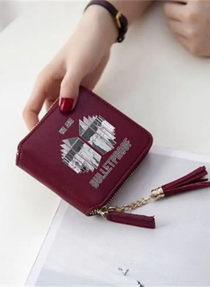 BTS new album Proof tassel purse wallet for women red