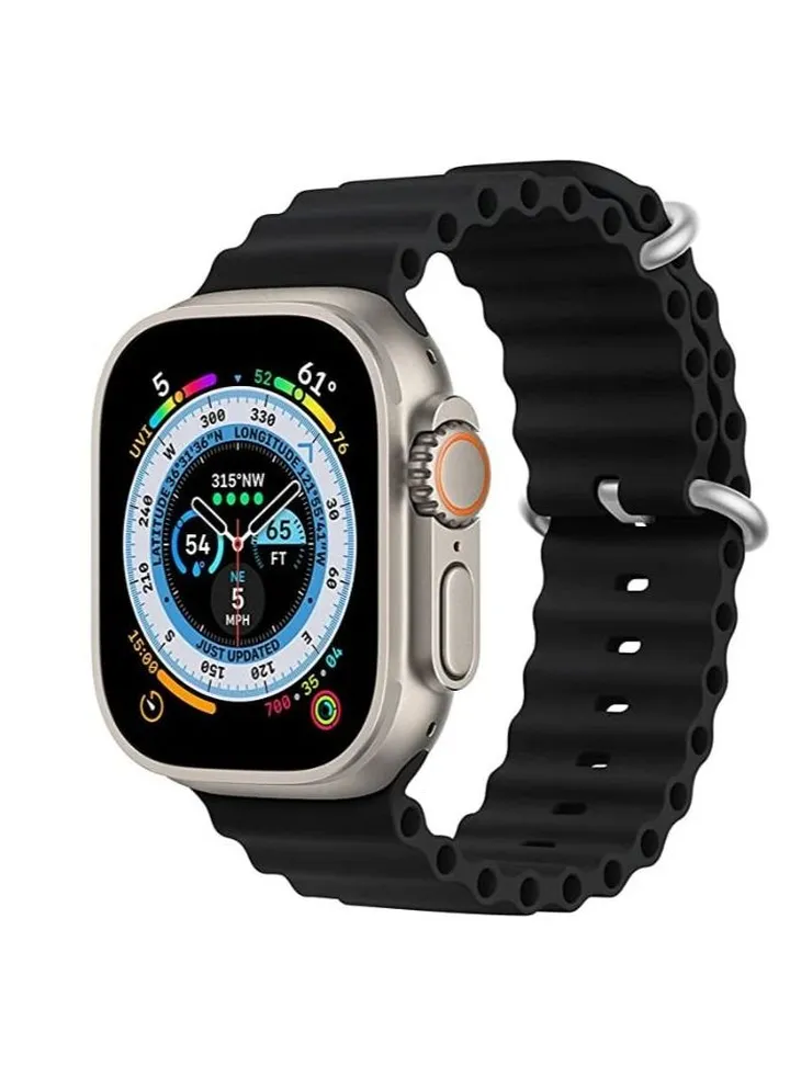 Alpine Loop for Apple Watch 49mm 45mm, Woven Loop with Metal Sport Band with iWatch Band Series Ultra 8 7 6 5 4 3 2 1 SE - Black