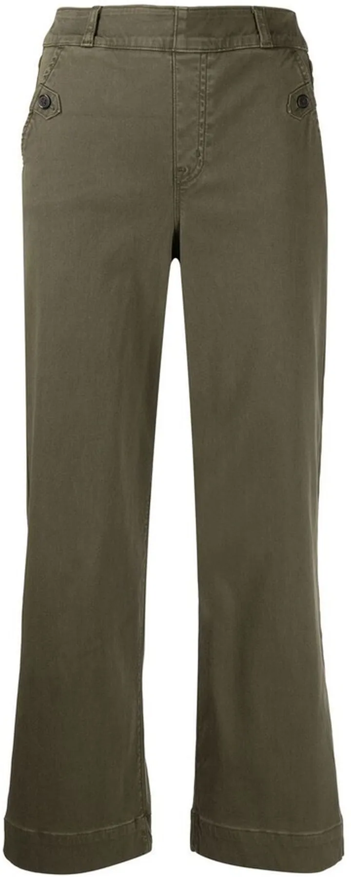 Twill Wide-Leg Cropped Trousers