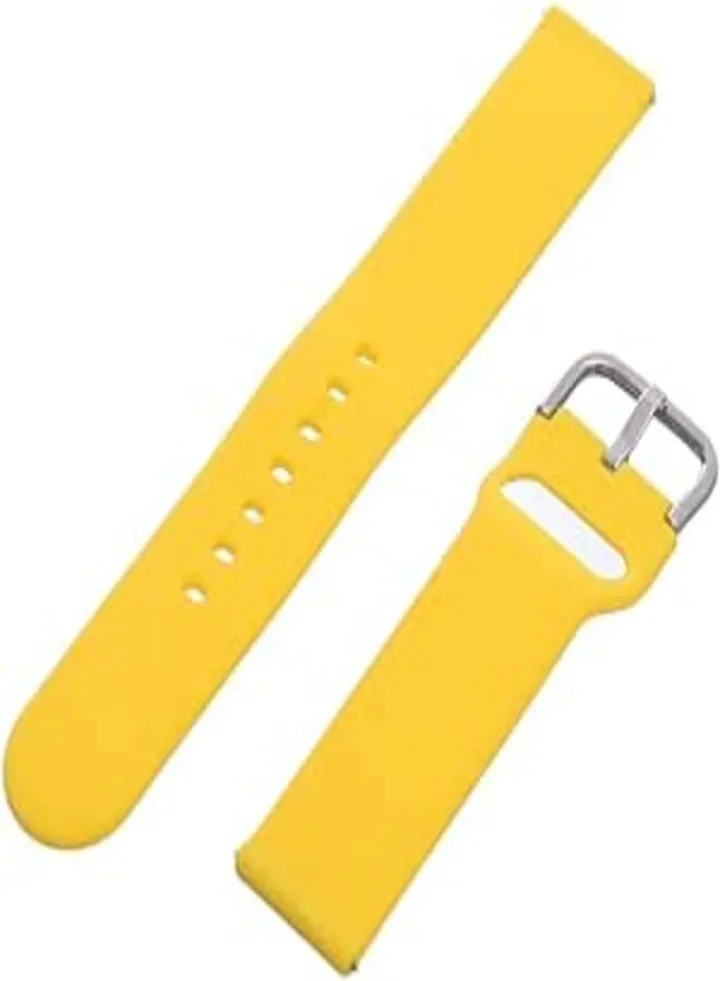 Generic Silicone Adjustable And Expandable Watch Strap With Modern Design For Unisex Compatible With Smart Watches 22 MM - Yellow