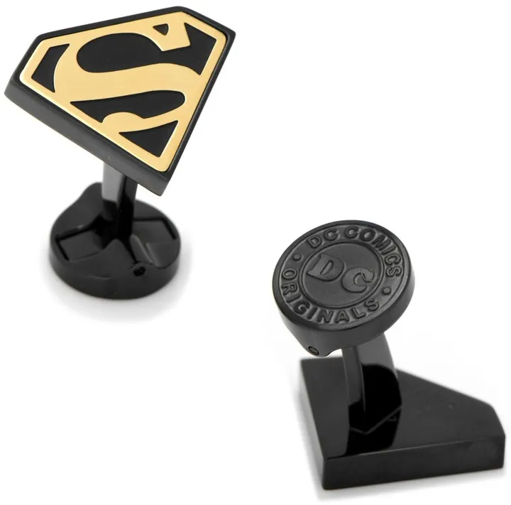 Stainless Steel and Superman Cufflinks