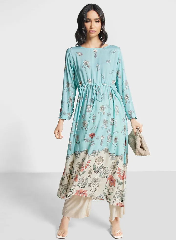 Floral Tie Detail Kurti