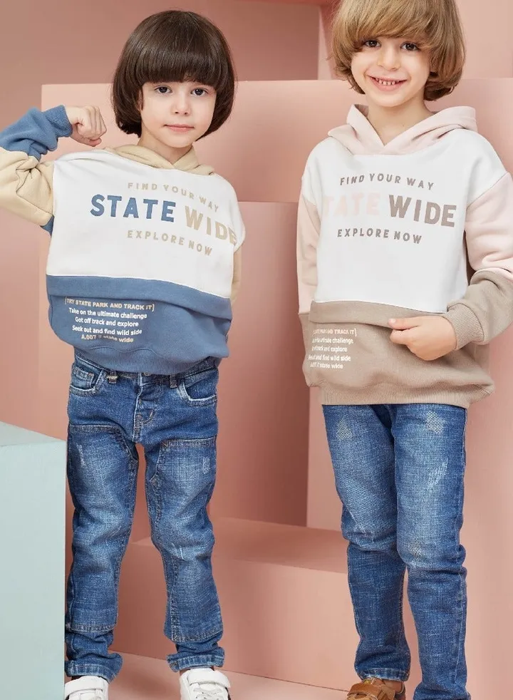 Boys Printed Cotton sweatshirt - Biege