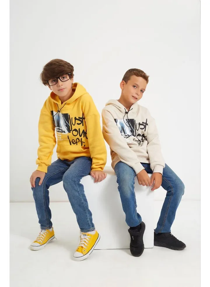 Boys Printed Cotton sweatshirt - Yellow