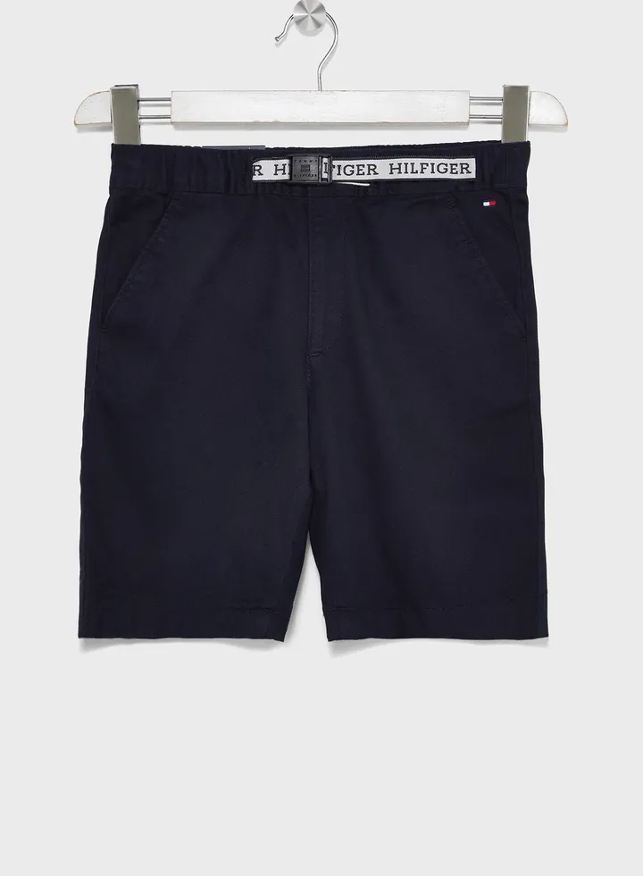 Kids Belted Comfort Chino Shorts