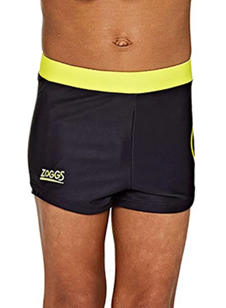 Batman Paneled Hip Racer Swim Trunks Black/Yellow