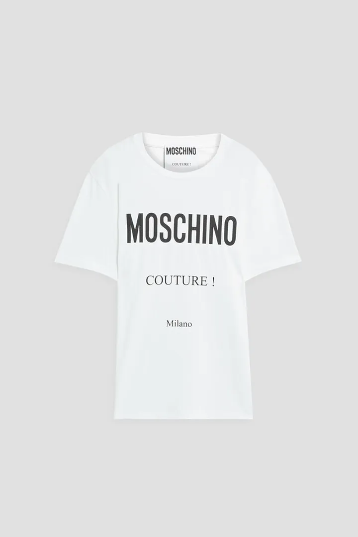 Printed cotton-blend jersey T-shirt