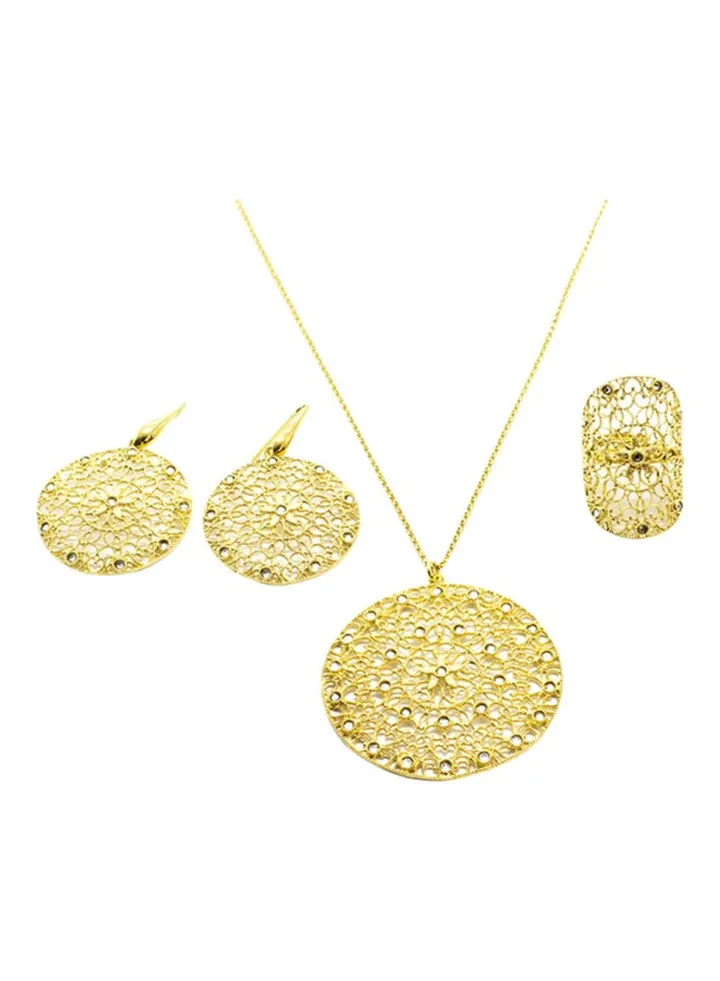 3-Piece 925 Sterling Silver With Radium Jewellery Set
