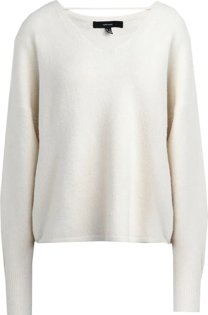 Vmdoffy Ls V-neck Blouse Ga Boo Sweater Ivory