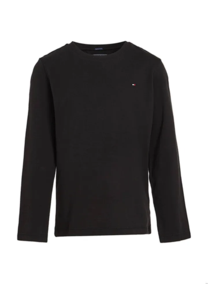 Boys' Long-Sleeve Organic Cotton T-Shirt, Black