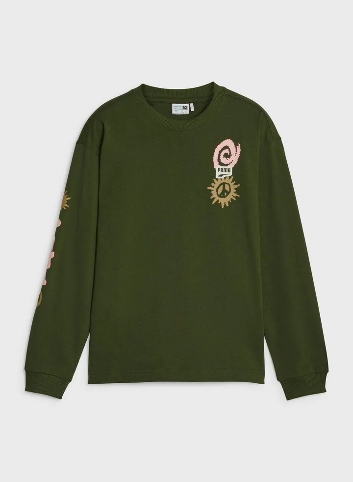 Kids Downtown Graphic Ls T-Shirt