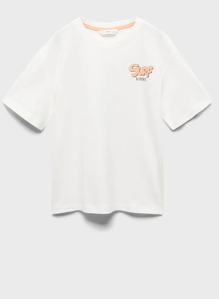 Kids Slogan Crew Neck T-Shirt