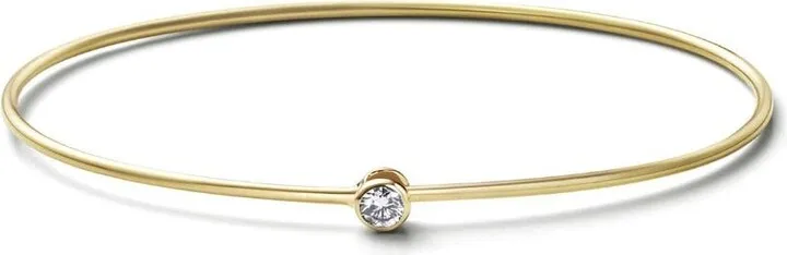 18kt yellow gold One Stone Hoop diamond bangle