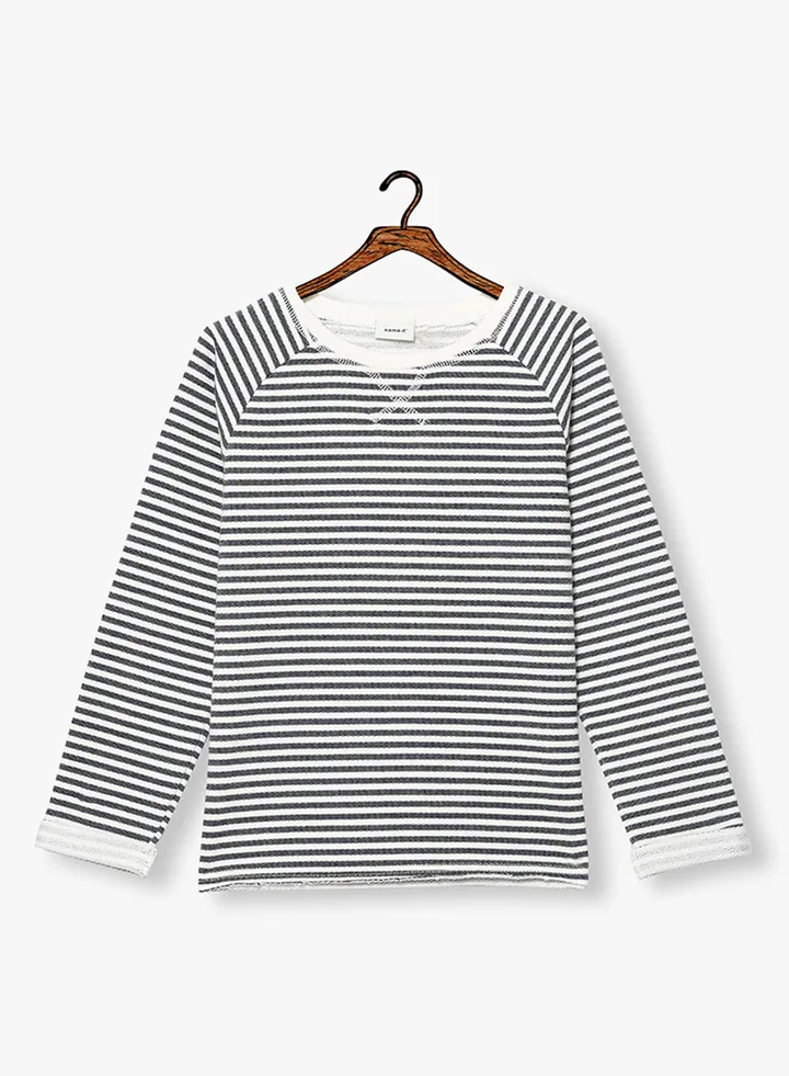 Kids Striped Long Sleeve T-Shirt White/Navy