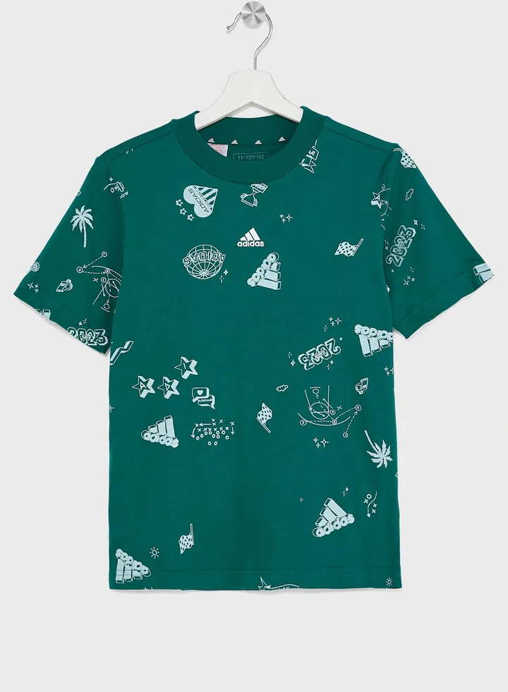 Brand Love Allover Print T-Shirt Kids