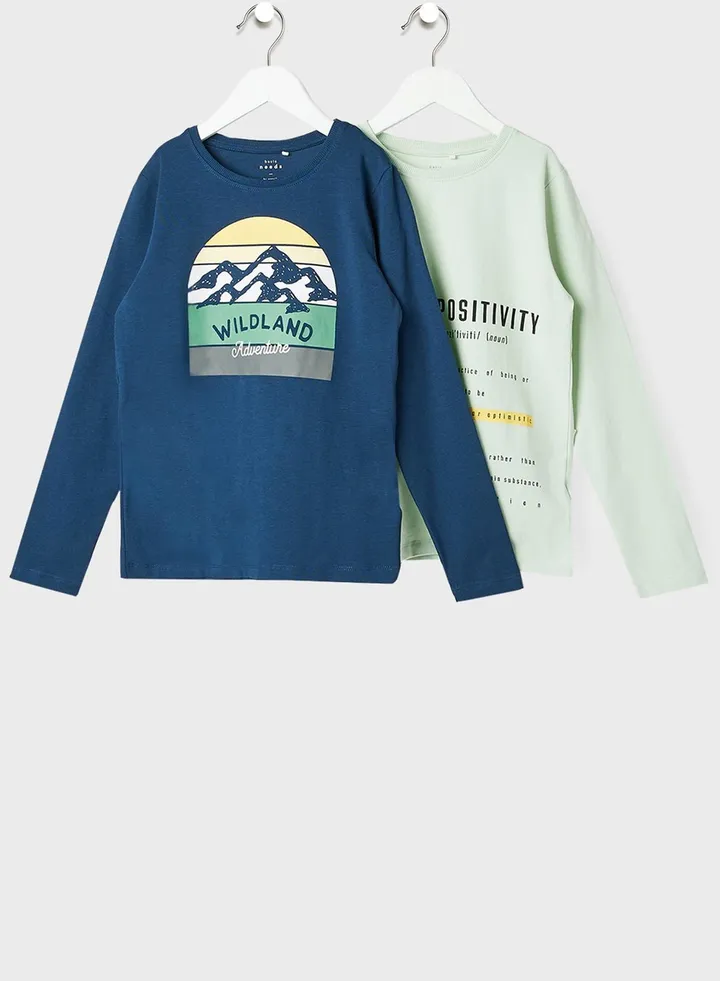 Kids 2 Pack Long Sleeve T-Shirt