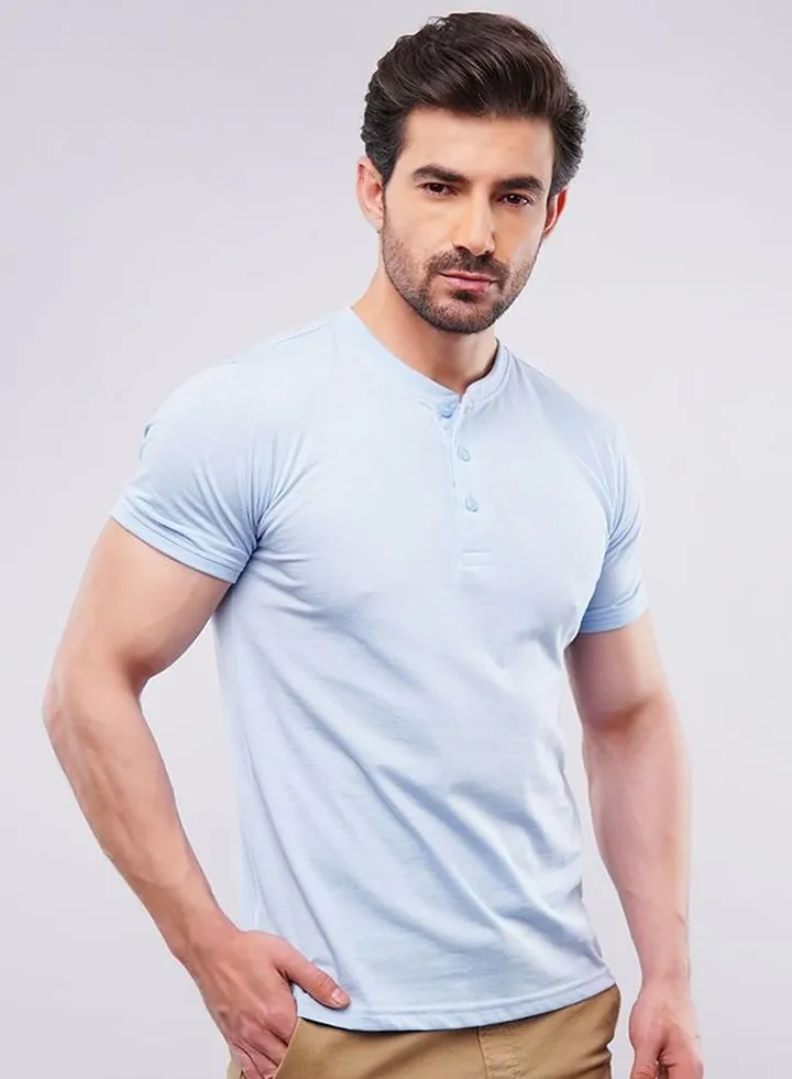 Sky Blue Henley T-shirt
