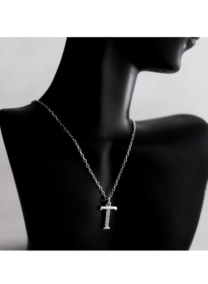 A unique silver women's chain with a letter pendant design T