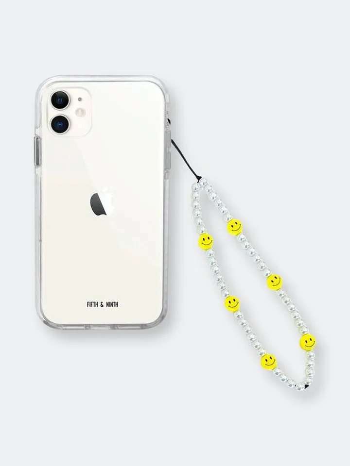 Fifth & Ninth Smiley Pearl Beaded Phone Charm