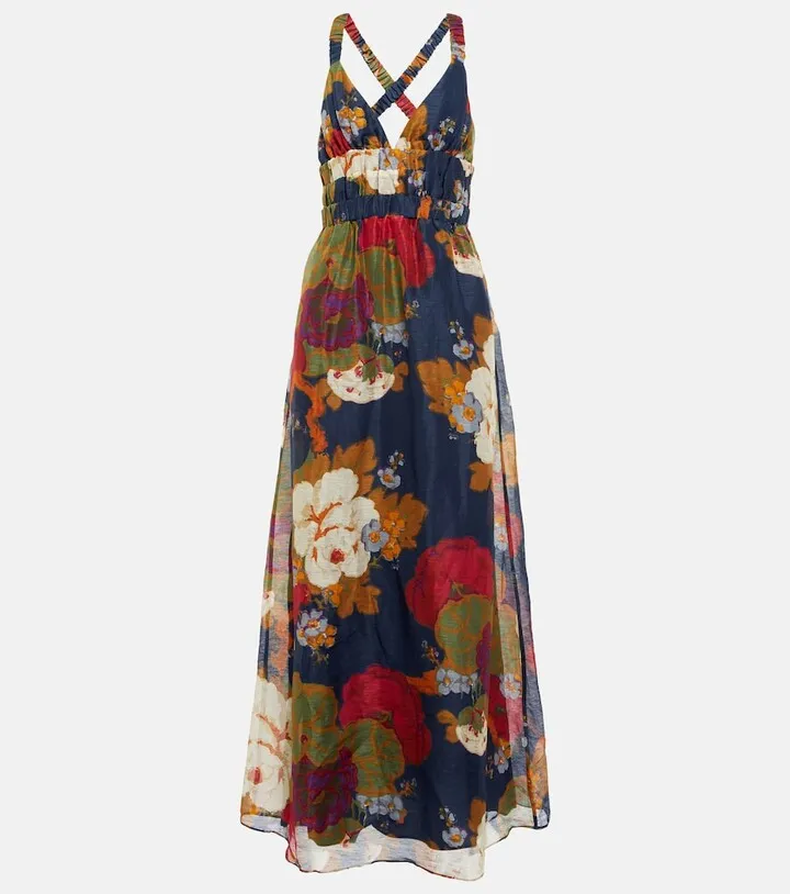Bonita linen and silk maxi dress