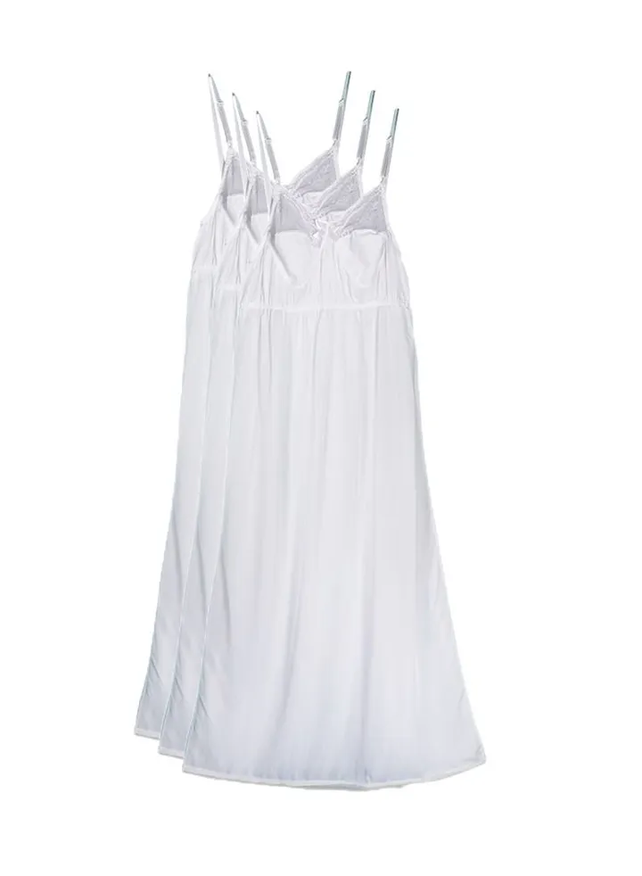 3 - Pieces Women Camisole Comfortable dress underwear sleepwear White
