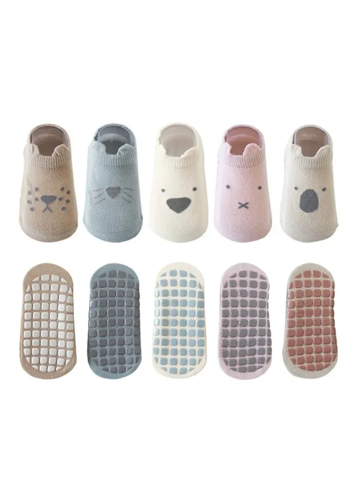 5 pairs of baby socks boat socks shallow mouth baby floor socks baby socks covers non-slip children's socks