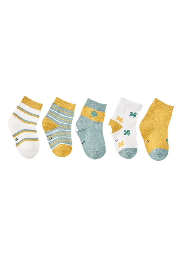 5 pairs of children's socks combed cotton breathable children's socks