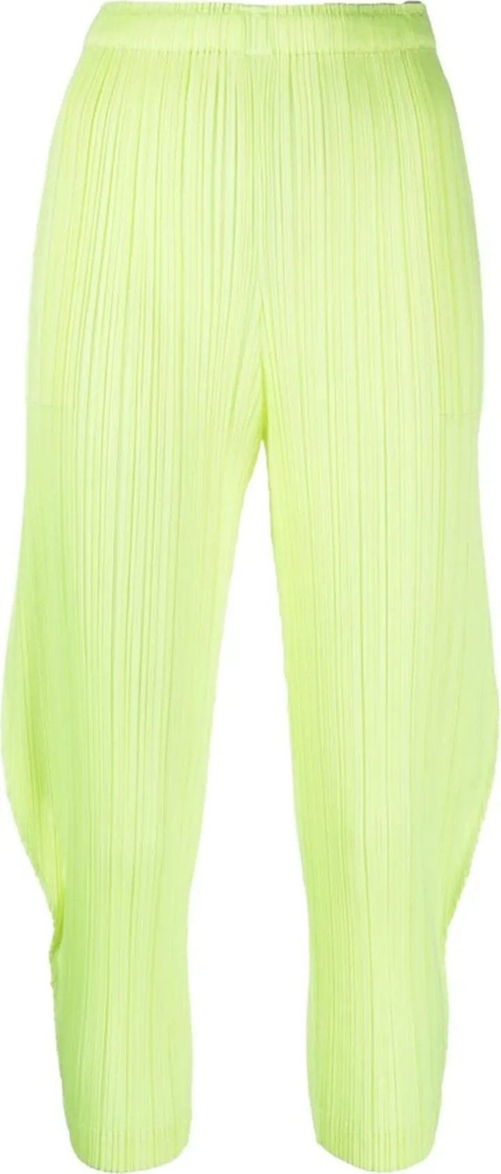 Yellow Monthly Colors January Plissé Cropped Trousers