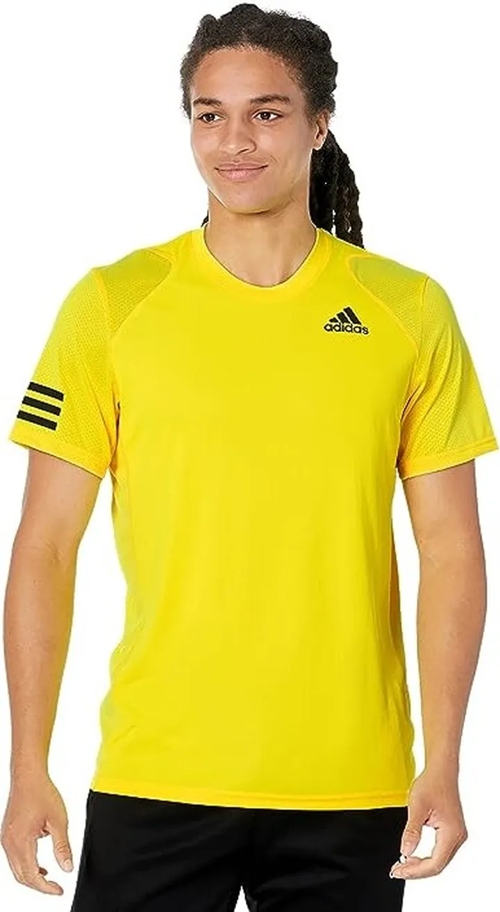 adidas Club 3-Stripes Tee (Beam Yellow) Men's T Shirt