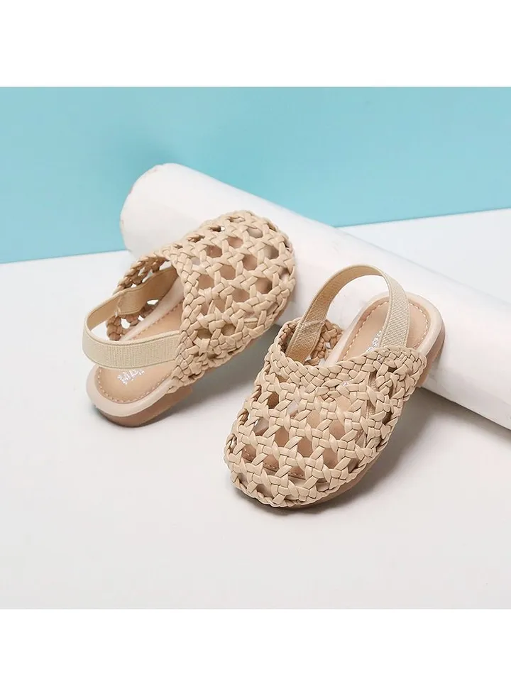Girls' Sandals Summer New Girls' Walking Shoes One Year Old Baby Children's Soft Sole Non slip Knitted Shoes