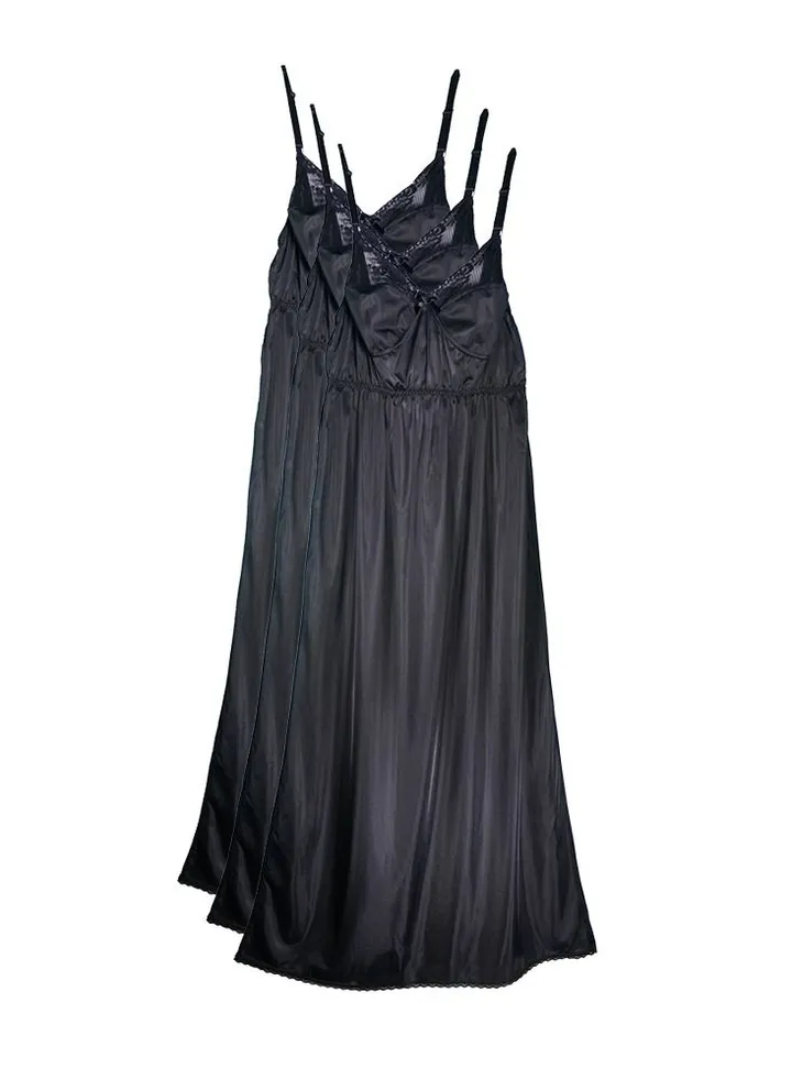 3 - Pieces Women Camisole Comfortable dress underwear sleepwear Black