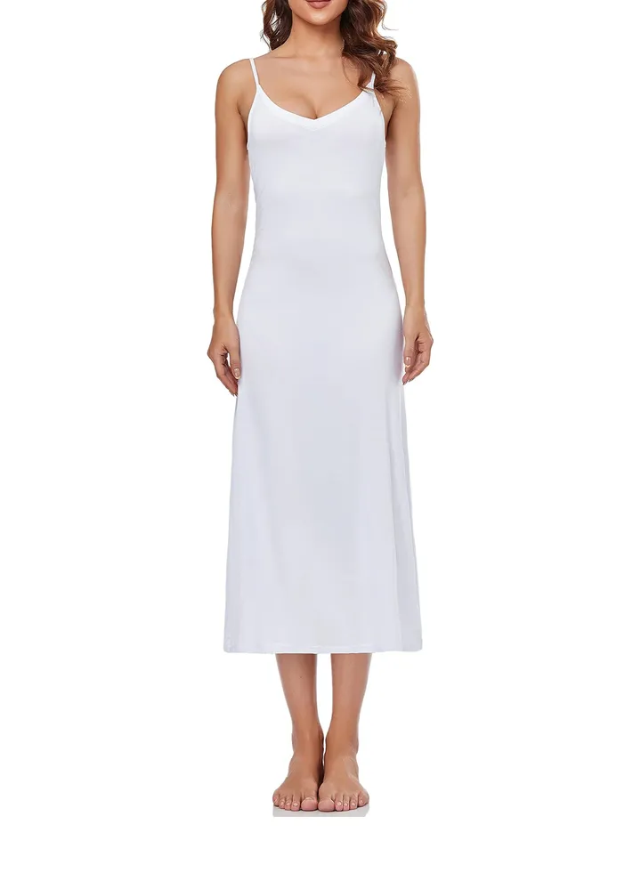Women's Full Slip for Under Dresses Long Sleeveless Nightgown Cami Dress