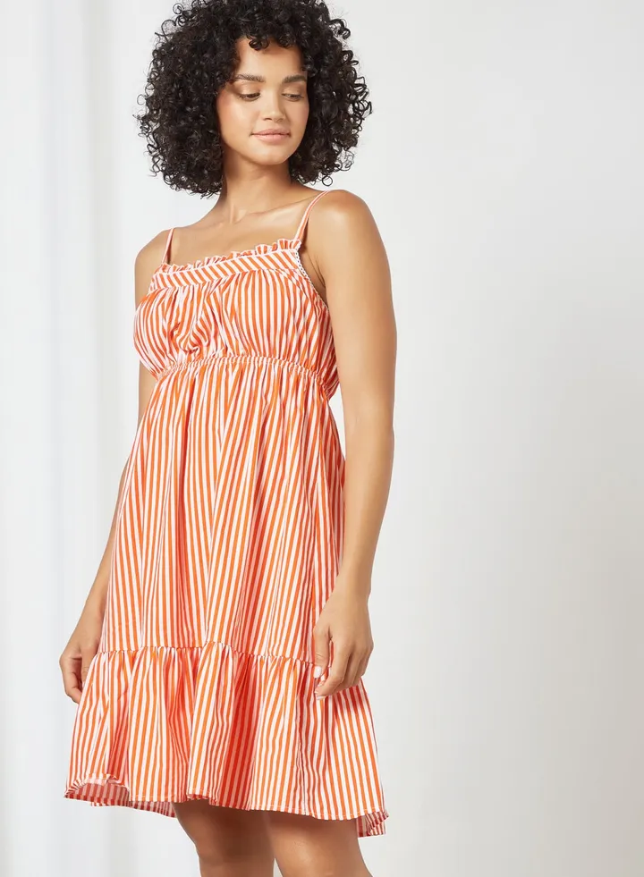 Striped Camisole Nightdress Orange