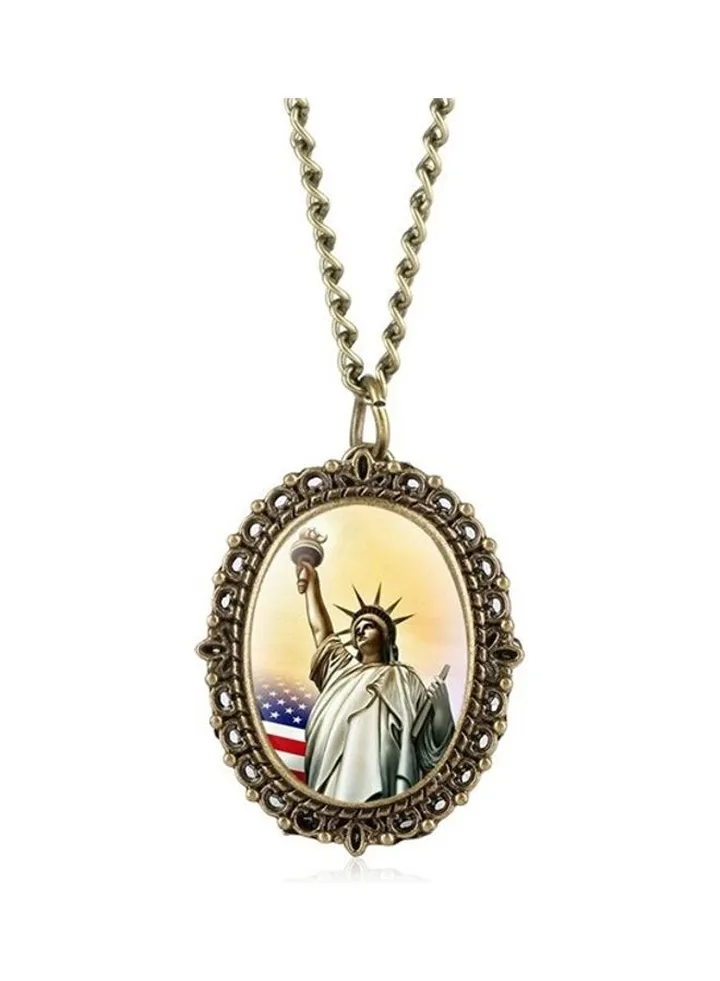 Statue Of Liberty Themed Analog Pocket Watch