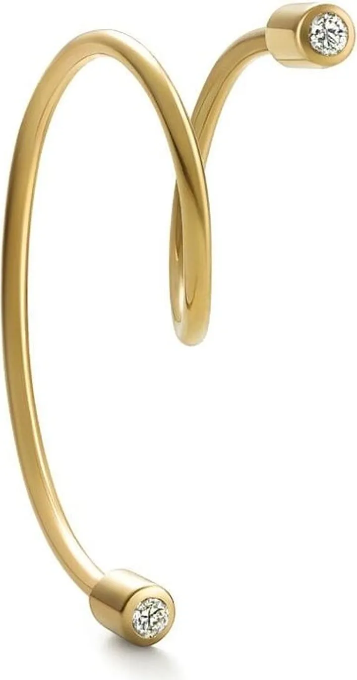 18kt yellow gold Twist Curl 02 diamond single earring