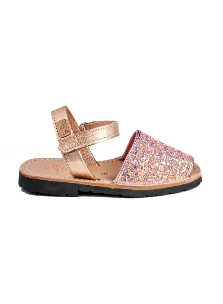 Iker Leather Hook & Loop Closure Casual Sandals Pink