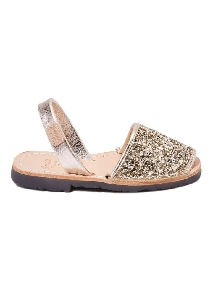 Iker Glitter Sling Back Casual Sandals Gold