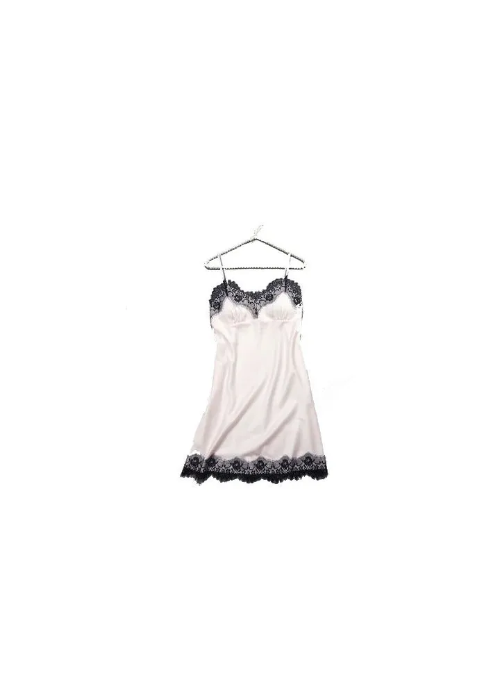Women Lace Lingerie Satin Chemise Nightgown Full Slips Sleepwear