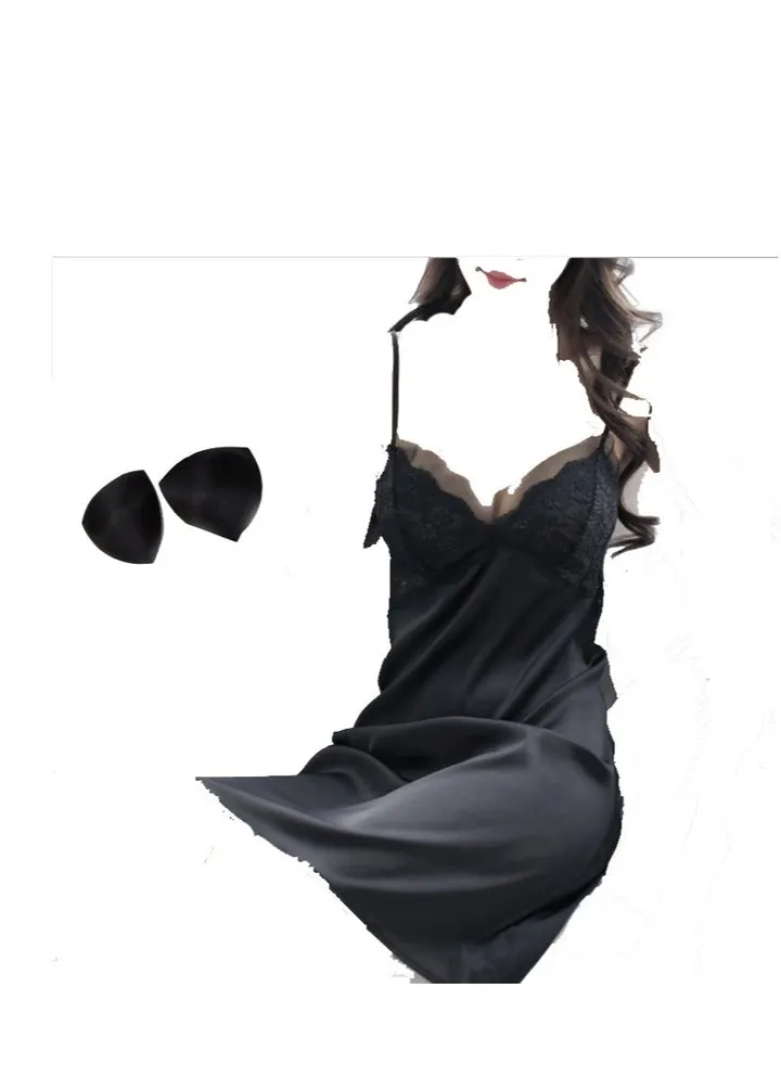 Women Satin Short Lingerie Chemise Strap Dress Sleepwear