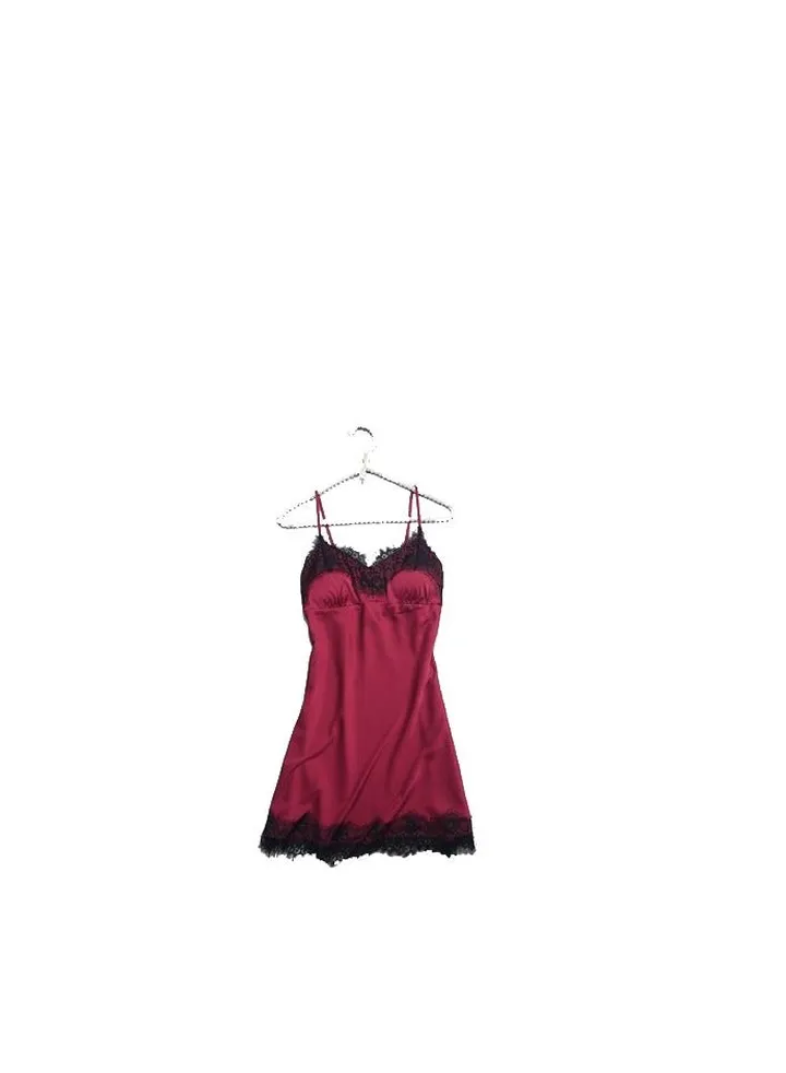 Women Lace Lingerie Satin Chemise Nightgown Full Slips Sleepwear