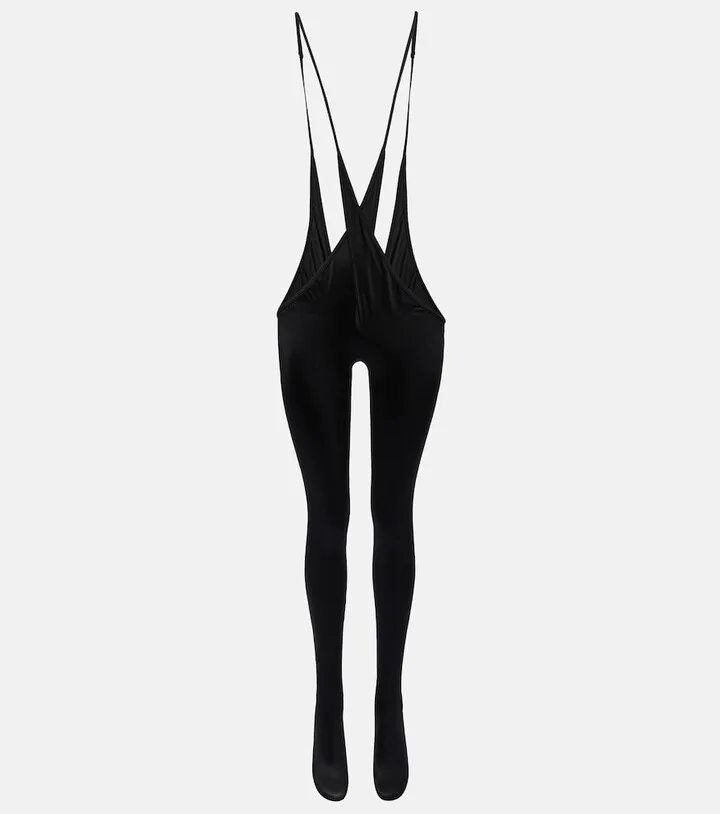 x Mugler cutout lace-up tights