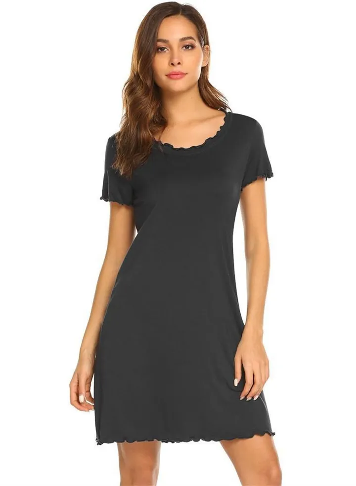 Women's Casual Home Nightdress Black