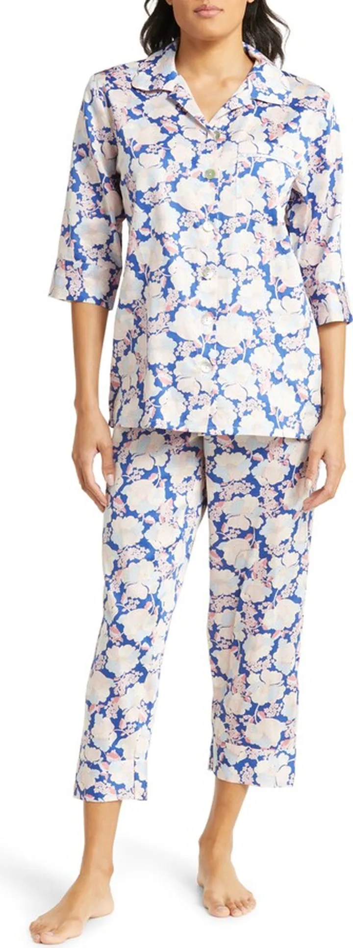 Cara Crop Cotton Sateen Pajamas
