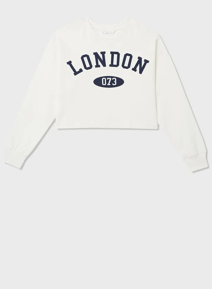 Youth Slogan Long Sleeve Sweatshirt