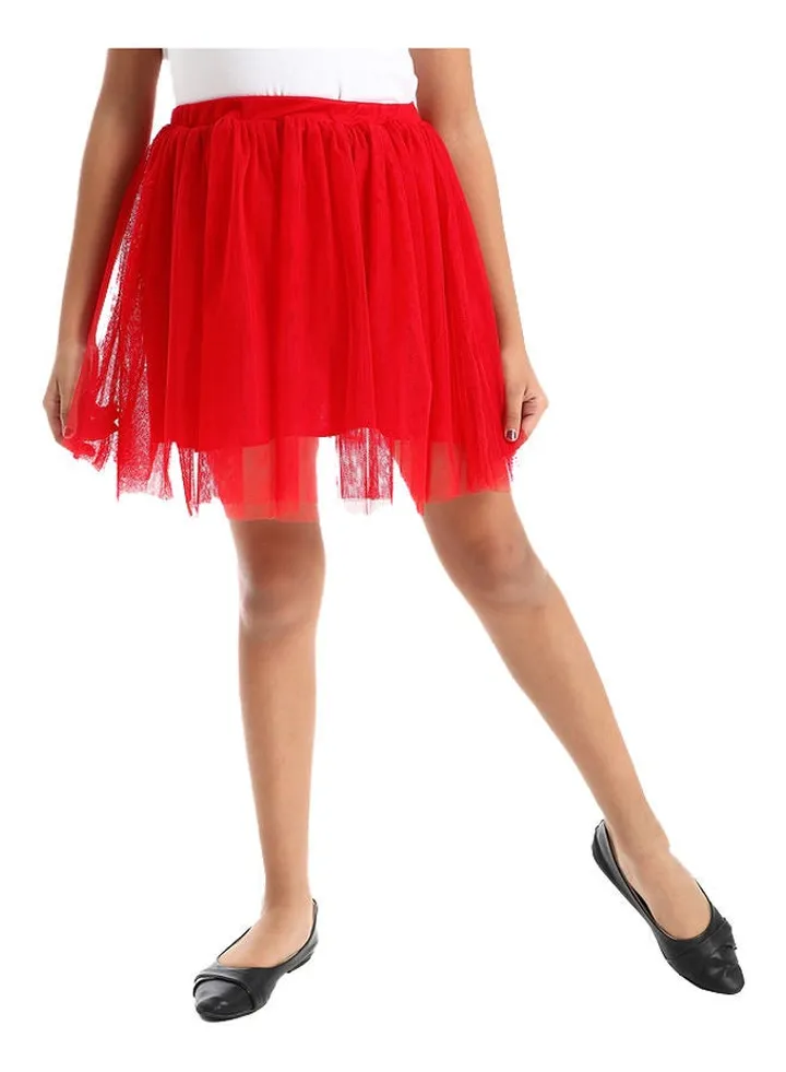Kids Red Mini Tulle Tutu Skirt